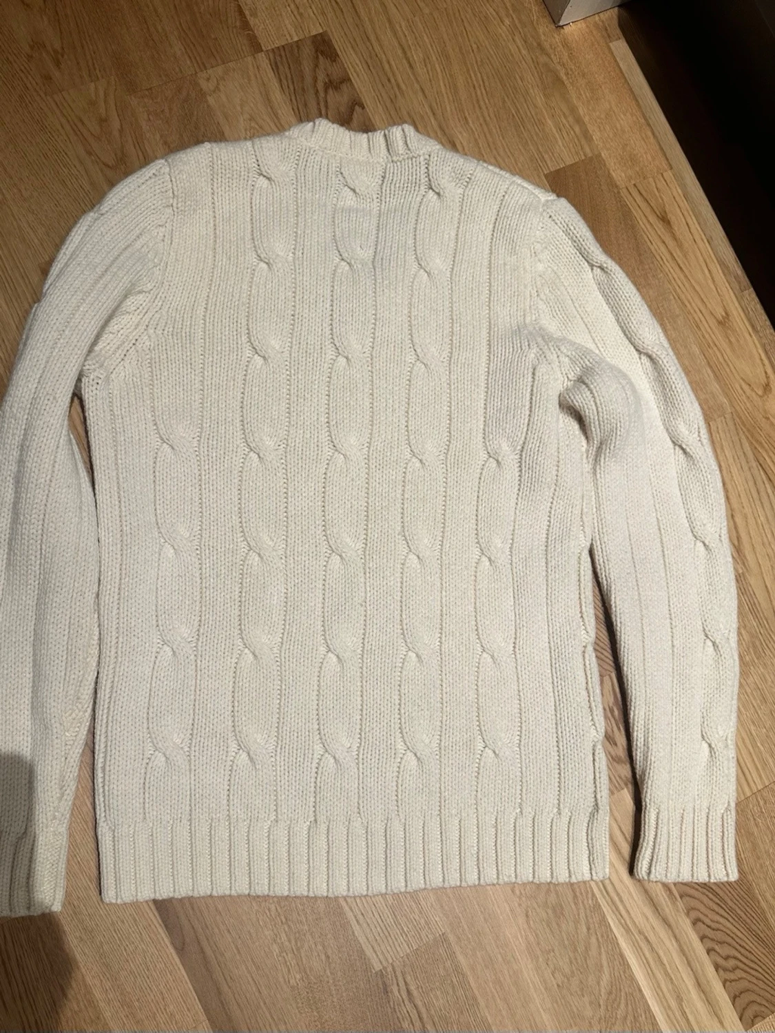 Vit stickad tröja från Express Design Studio stl M män  - 1