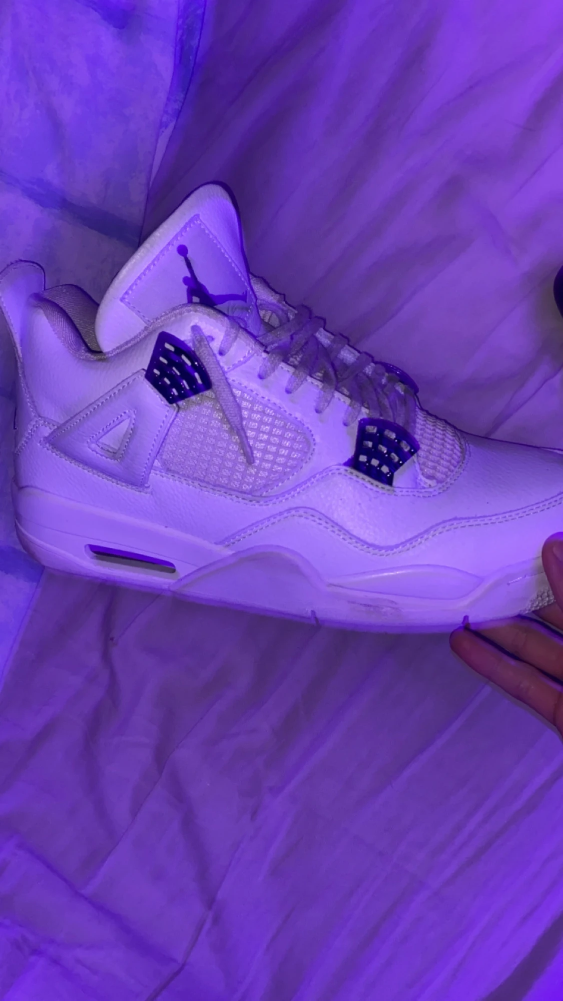 Nike Air Jordan 4 vit/lila sneakers - 1