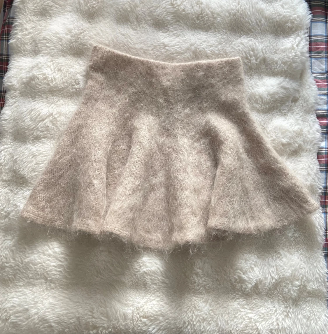 Beige trendig Ull/Mohair kjol XS - 1