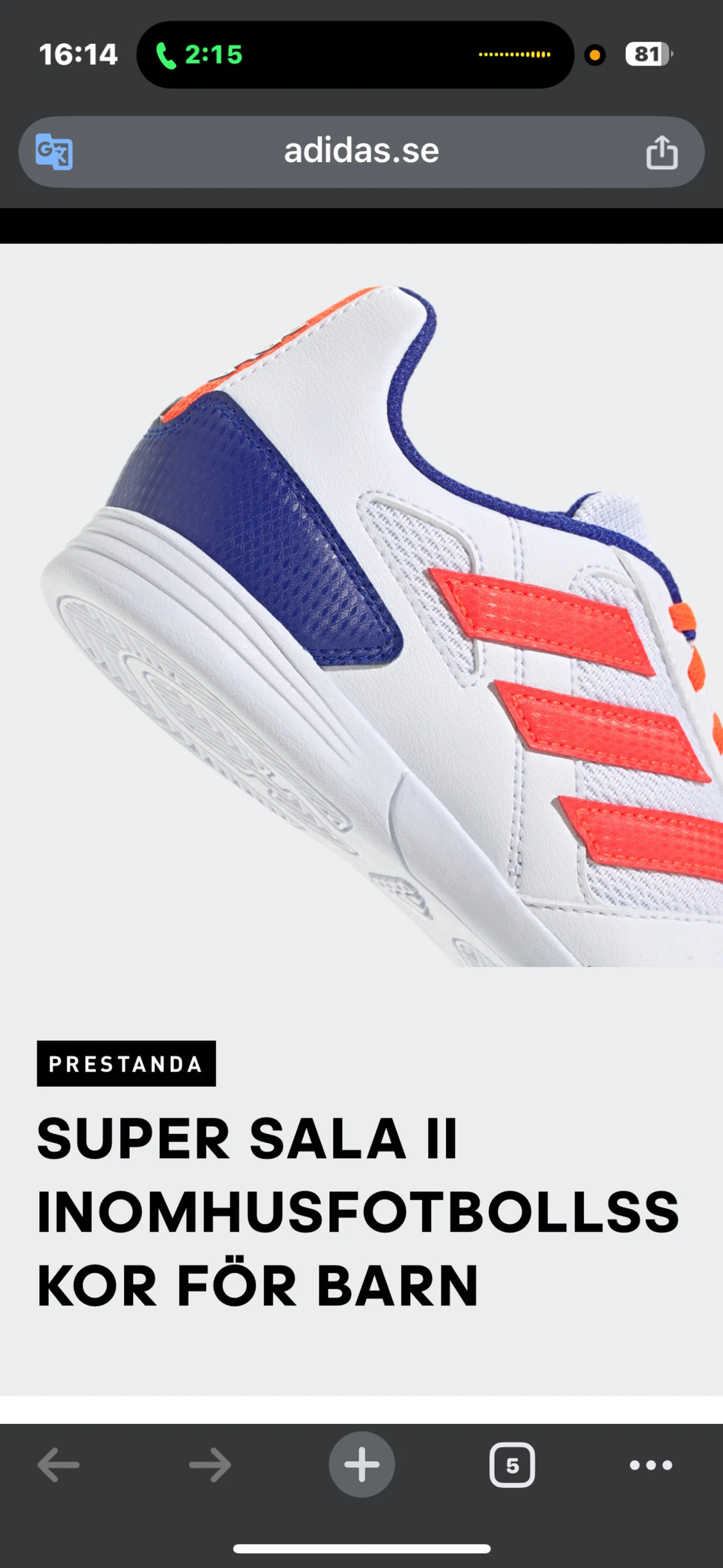 Adidas fotbollsskor barn  (inomhus sko) SALA - 6