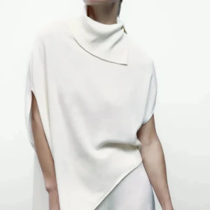 Vit asymmetrisk polotopp - Jättecool topp