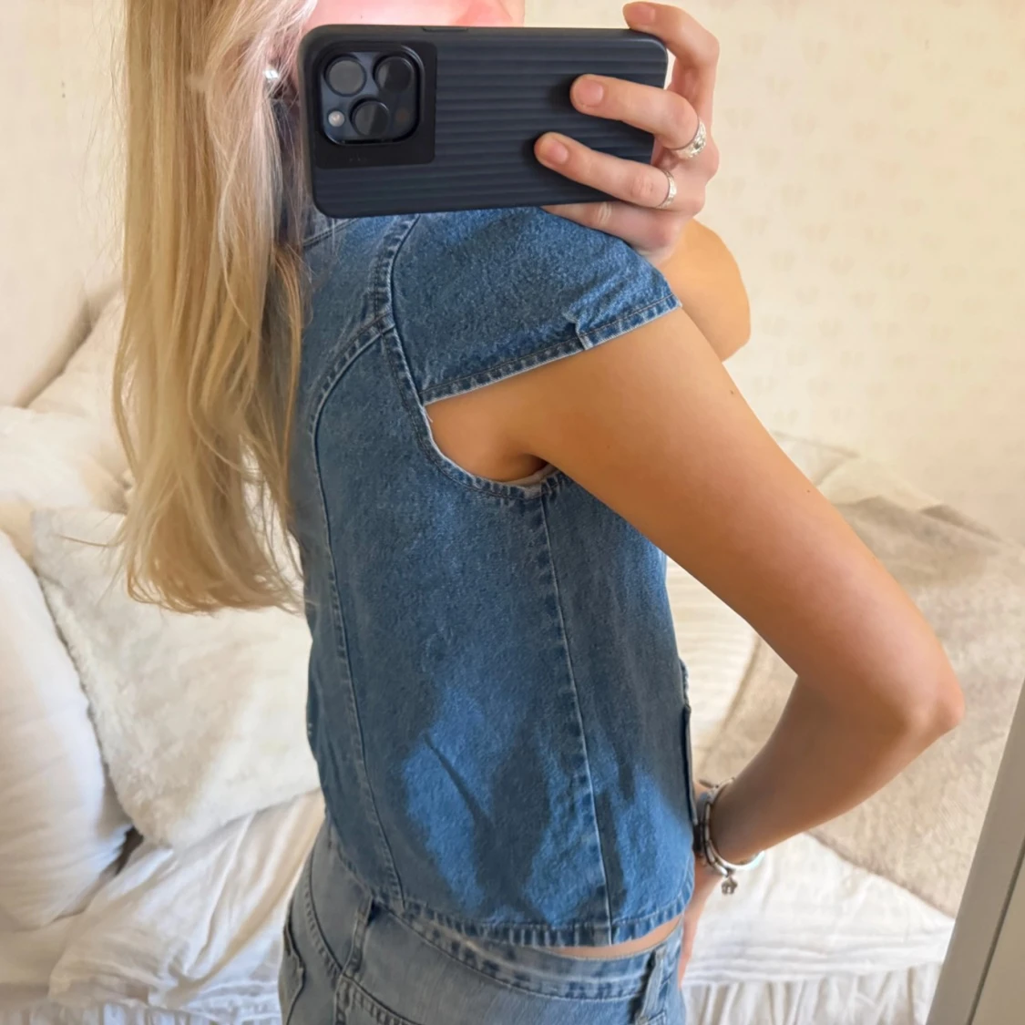 Kortärmad denim kofta / jacka - 92