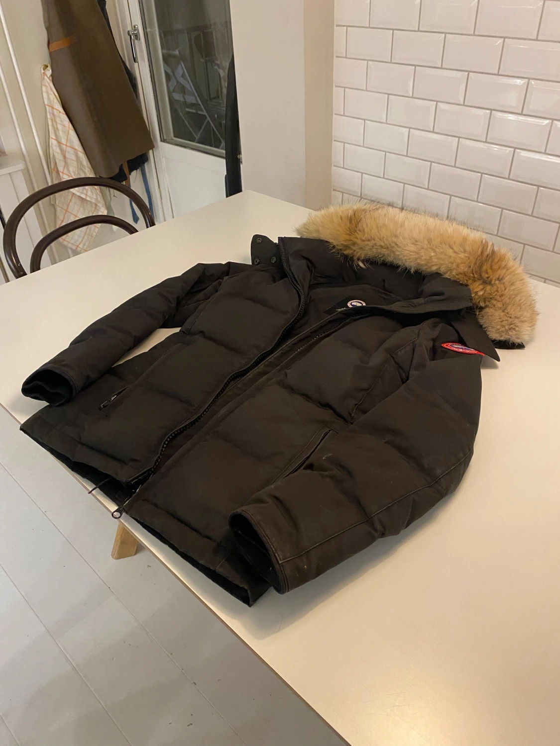  Chelsea parka Canada Goose dunjacka med päls luva  - 4