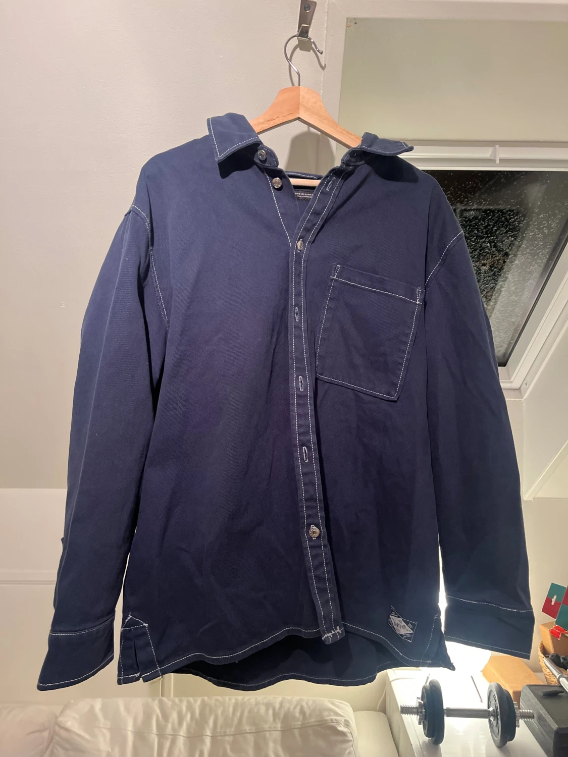 Mörkblå overshirt från Zara XL - 2