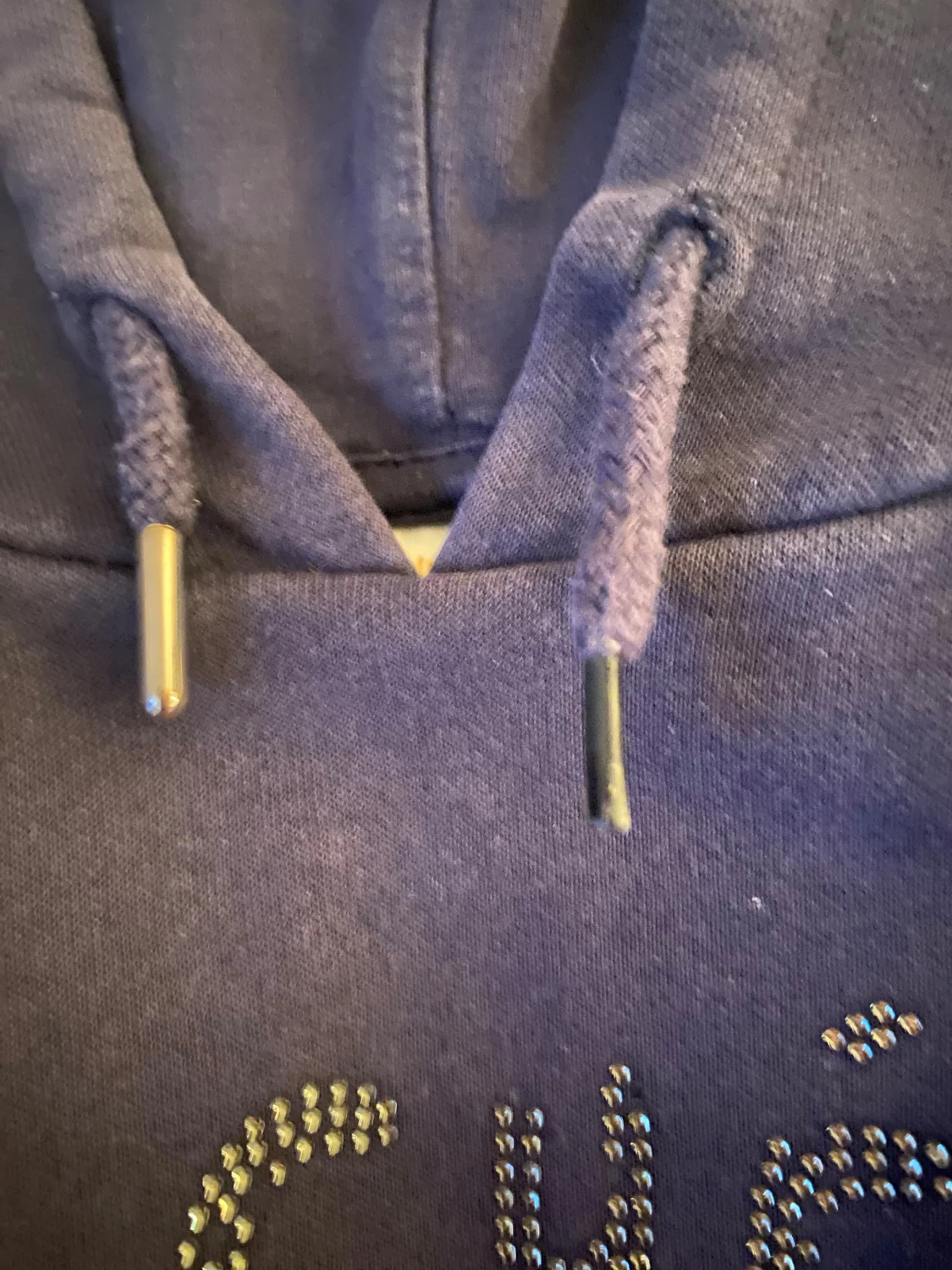 Mörkblå hoodie med strass Ma Chérie - 3