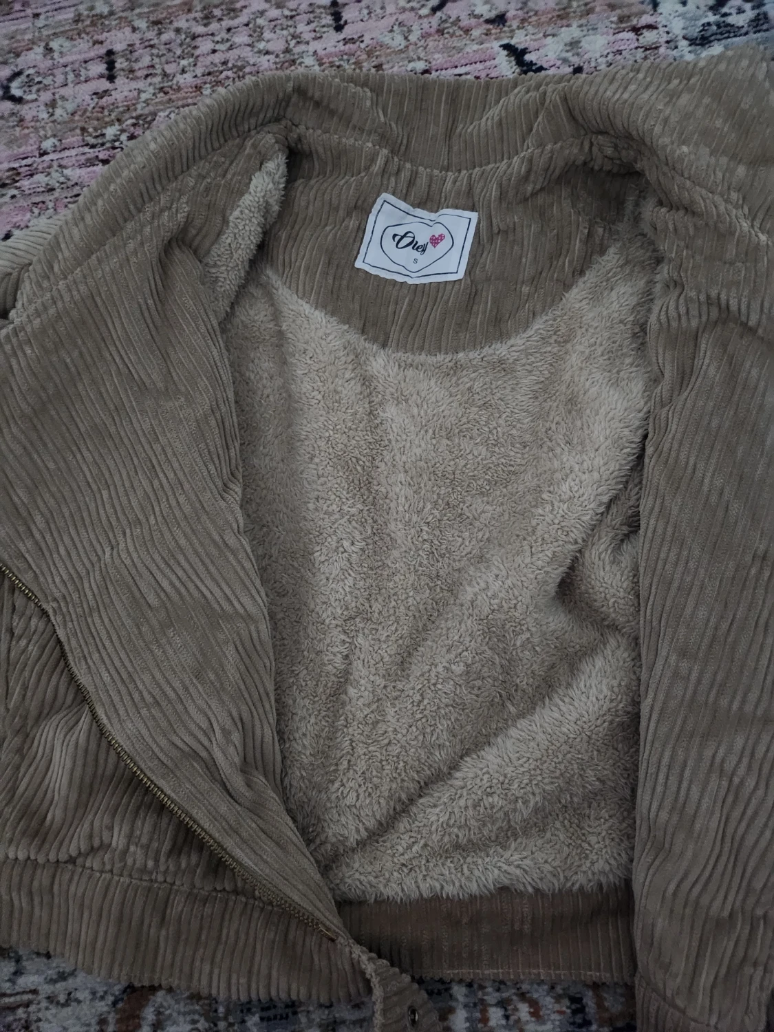 Beige manchester teddyjacka - 2
