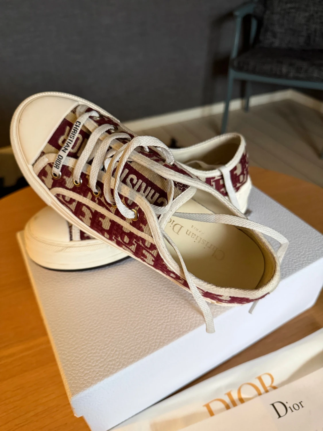 Dior Oblique sneakers vinröd/vit - 1