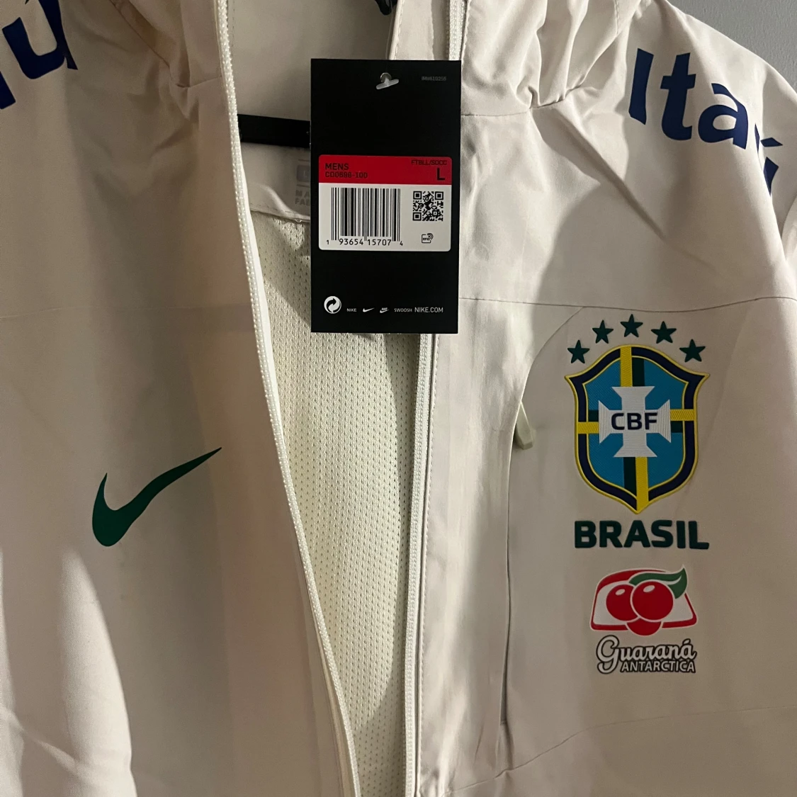 Vit Brasil Nike vindjacka med huva - 2