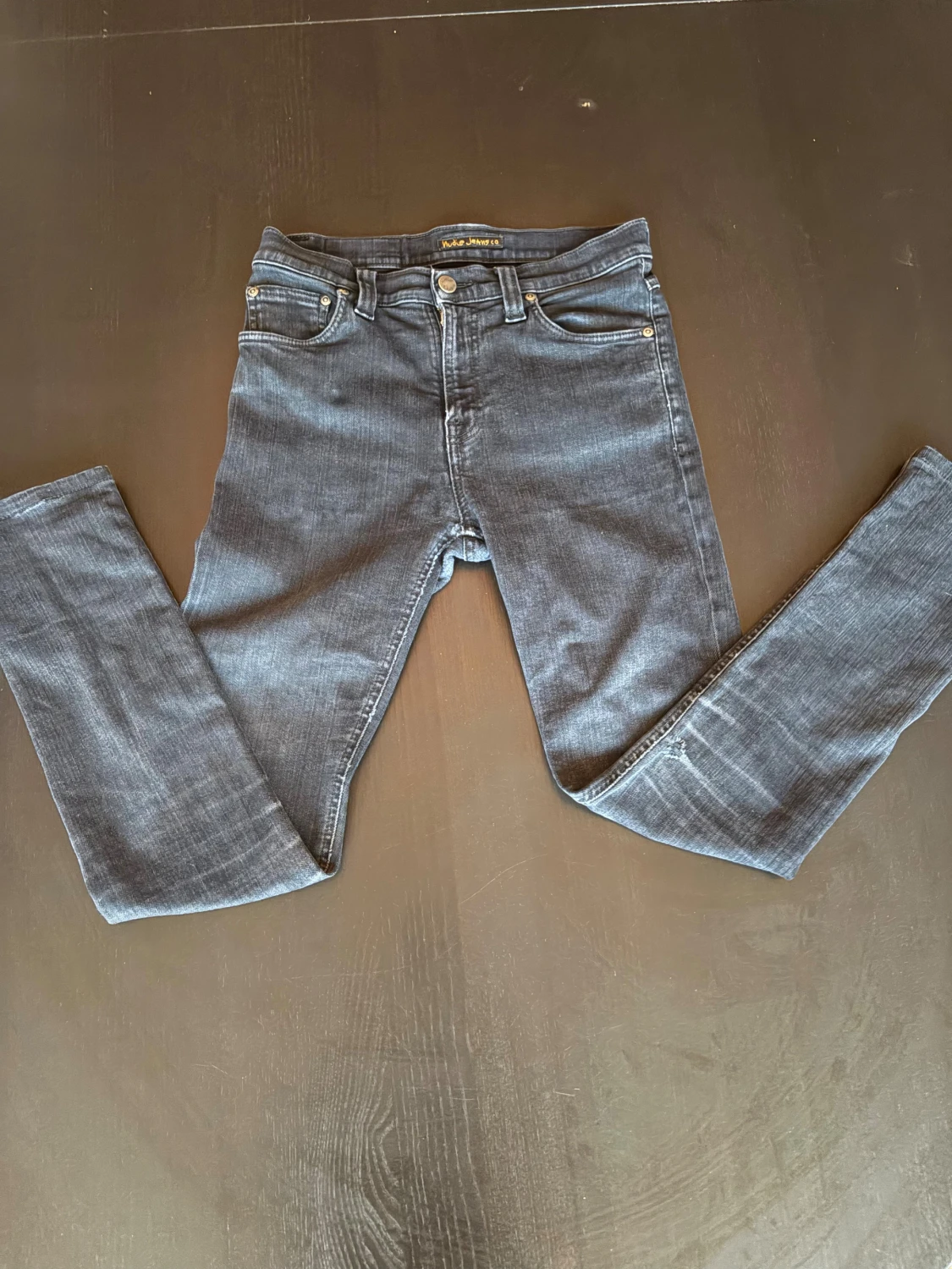 Mörkblå/svarta slim jeans från nudie W27 L32 - 5