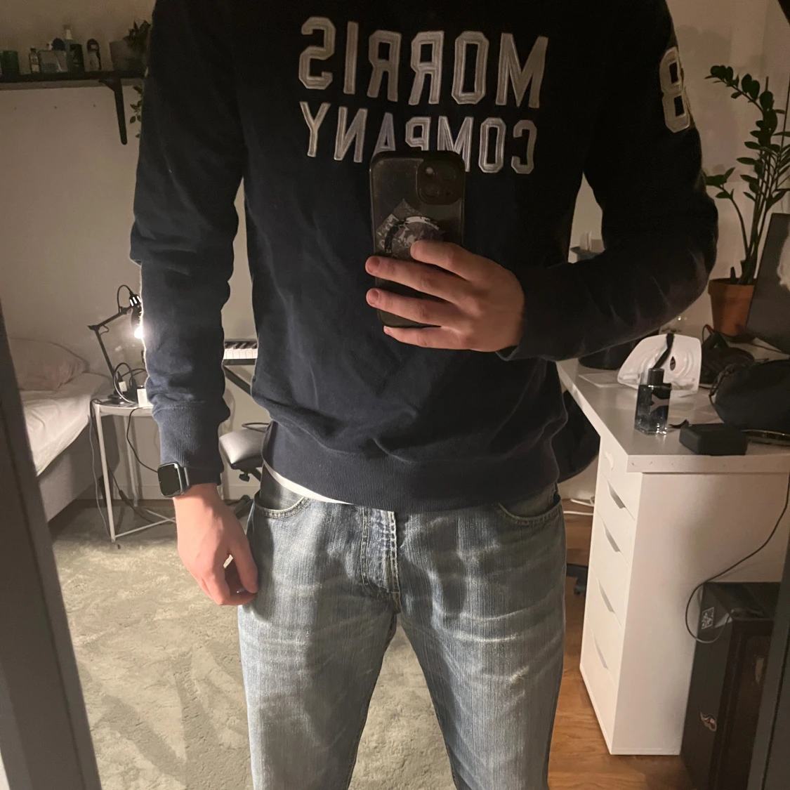 Mörkblå sweatshirt Morris Company S - 2