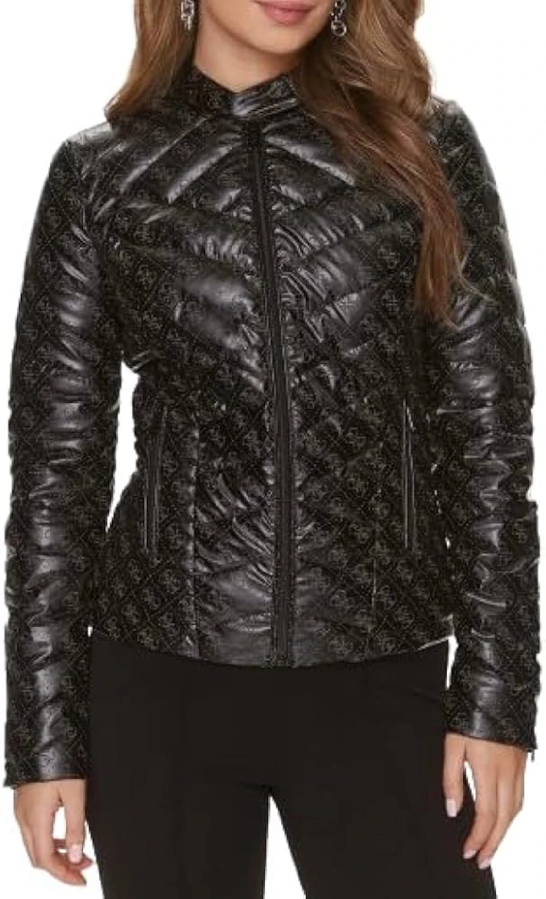 Svart quiltad pufferjacka från Guess - 1