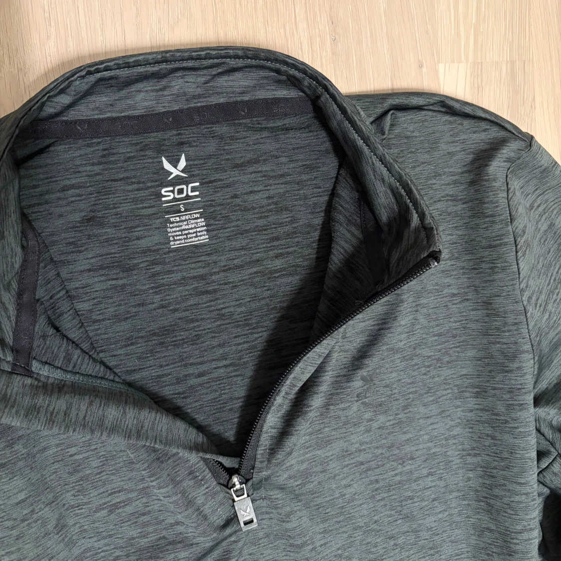 Mörkgrön half zip träningströja SOC - 2