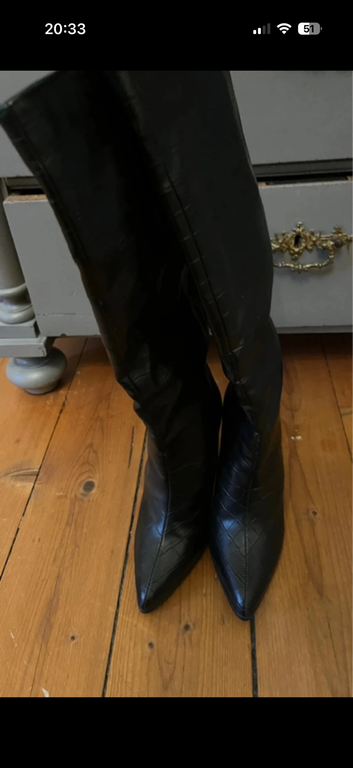 Svarta höga stövlar med klack - 2