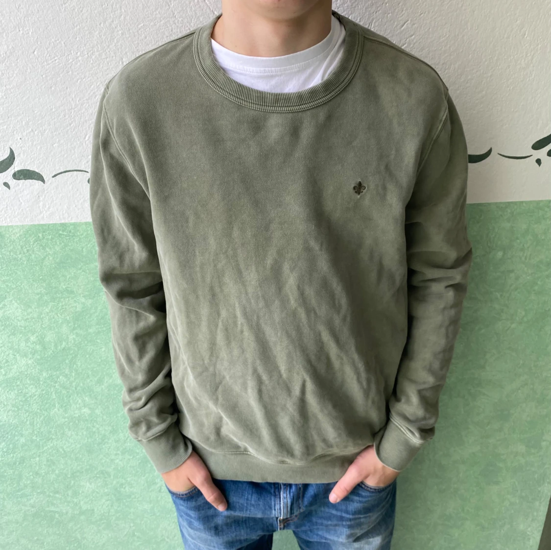 Olivgrön sweatshirt från Morris