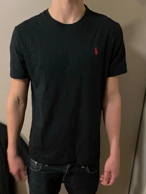 Svart t-shirt från Polo Ralph Lauren - Säljer en svart t-shirt från Ralph Lauren.                         Storlek M.                                                                                          Mycket bra skick.                                                                                   Nypris=1000      vårt pris=219