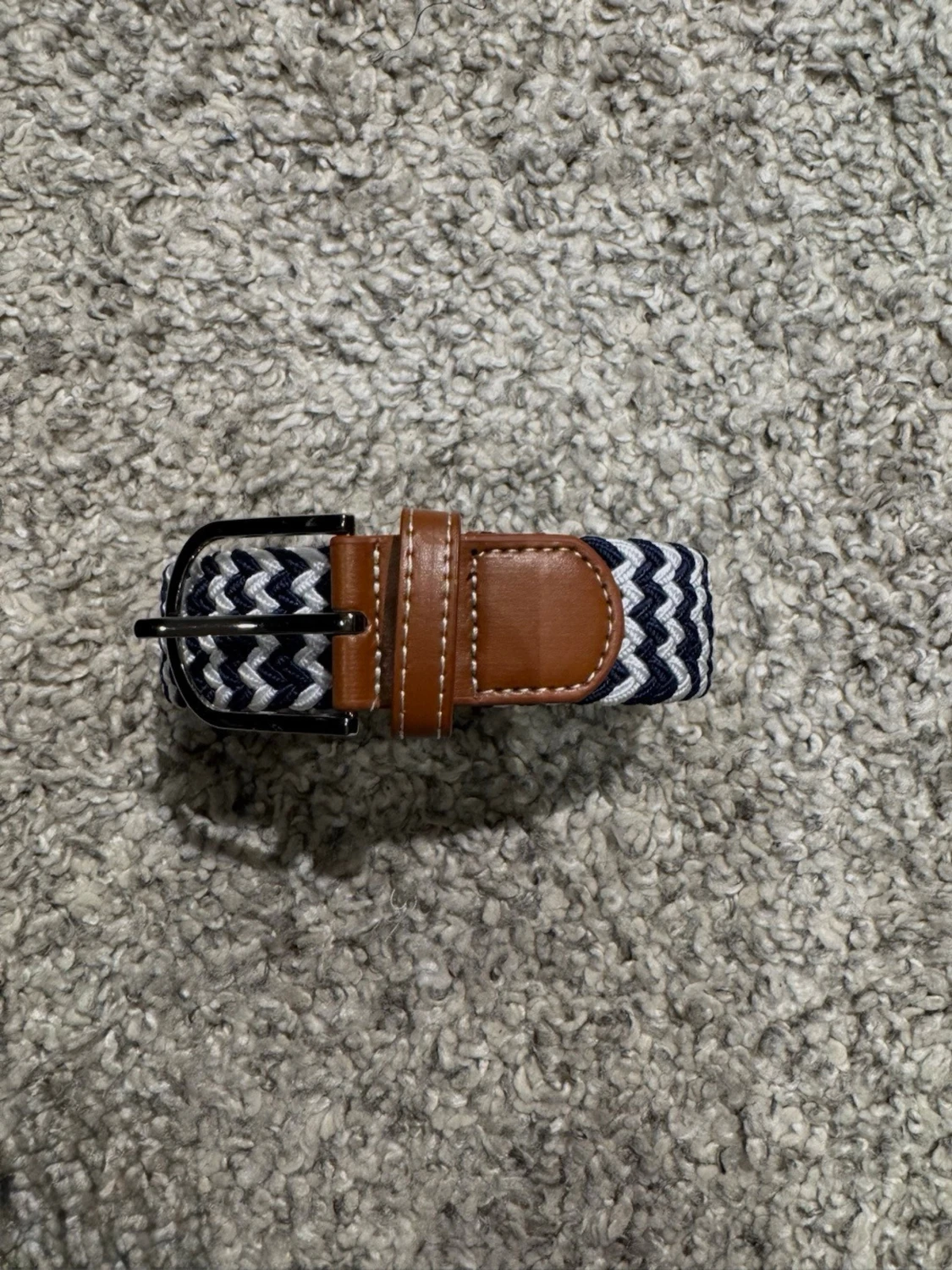 Blåvitt Flätat Bälte - 1