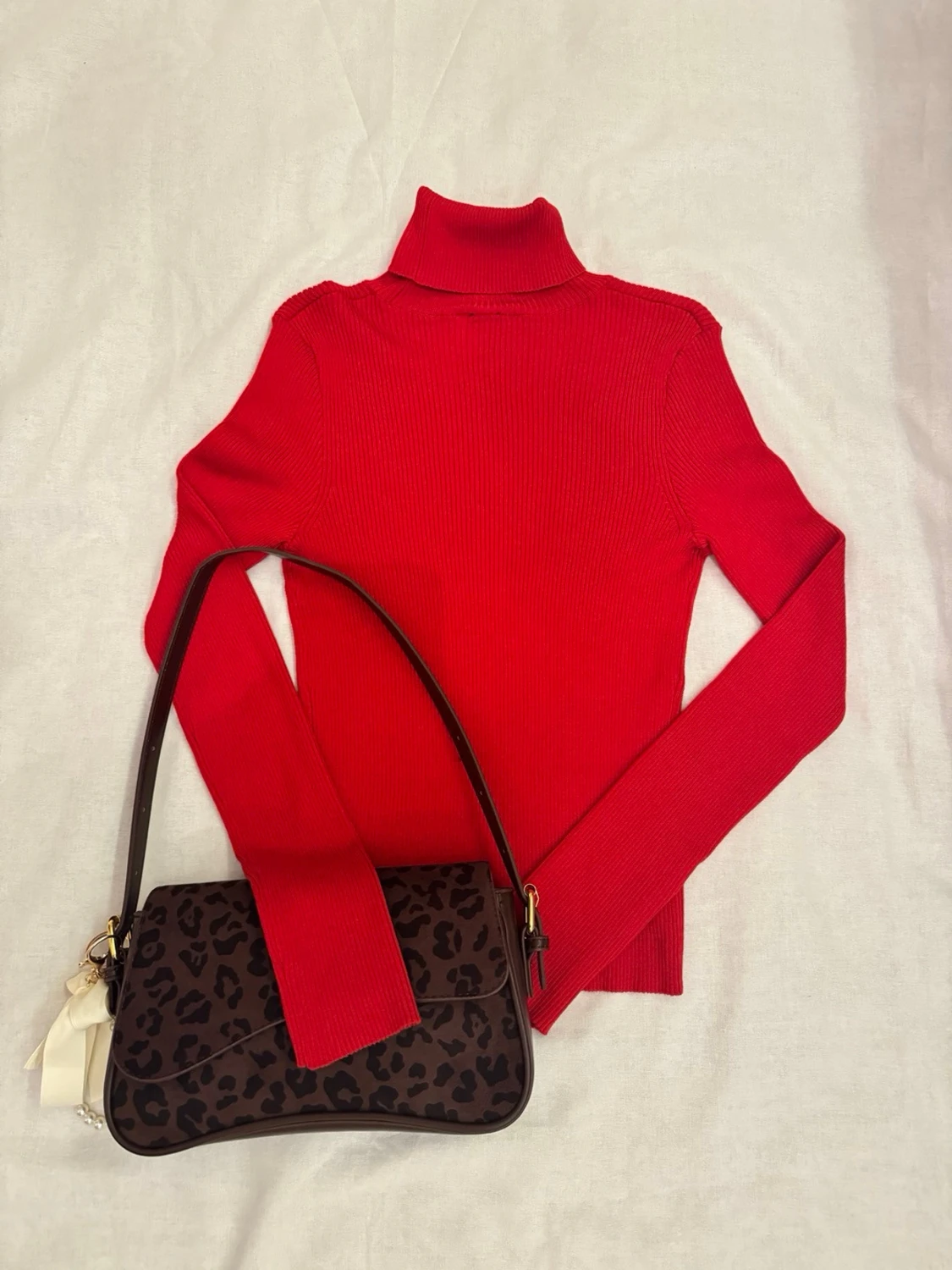 Röd ribbad polotröja från H&M