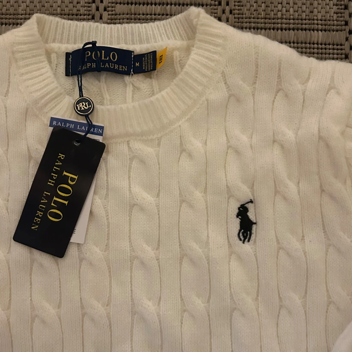 Vit kabelstickad tröja Polo Ralph Lauren - 1