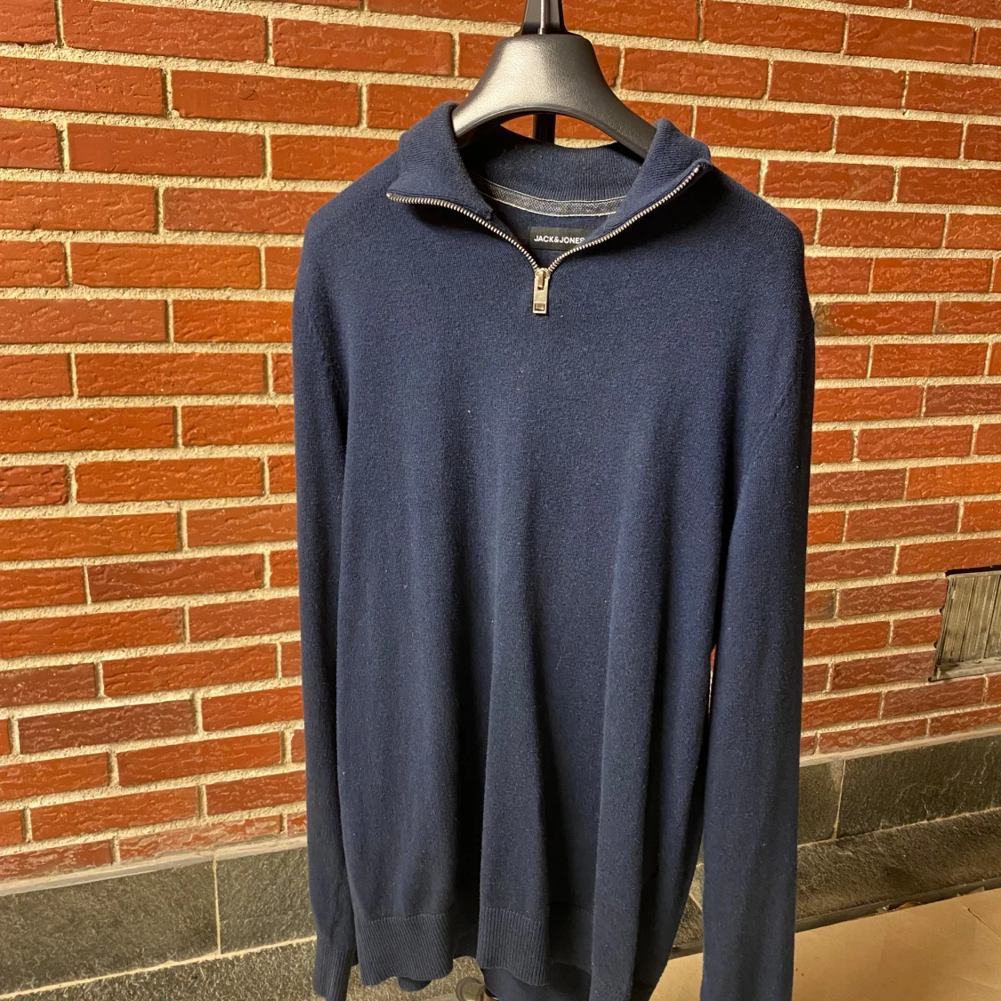 Mörkblå half zip tröja Jack & Jones