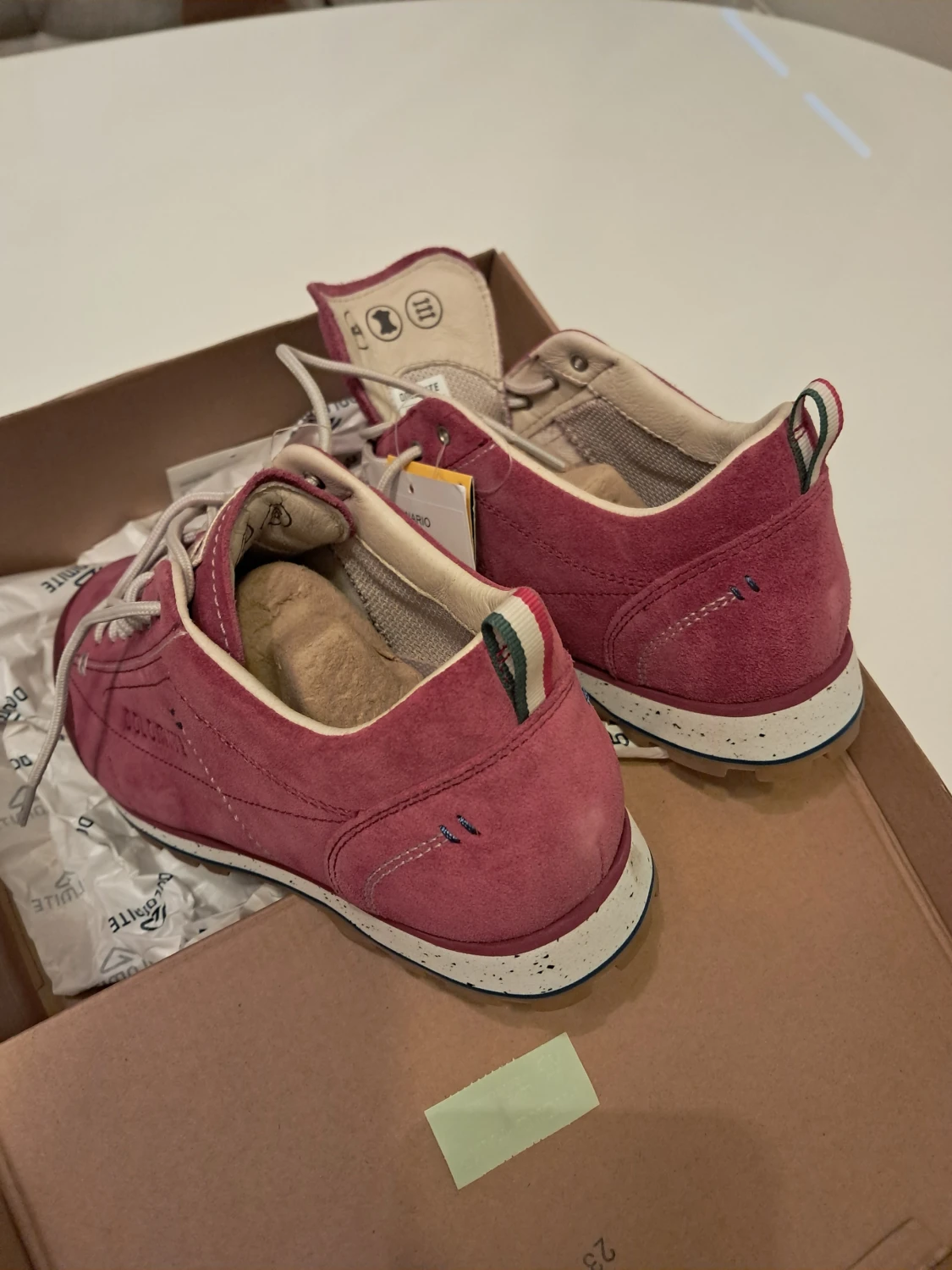 Dolomite vinröda sneakers i mocka - 5