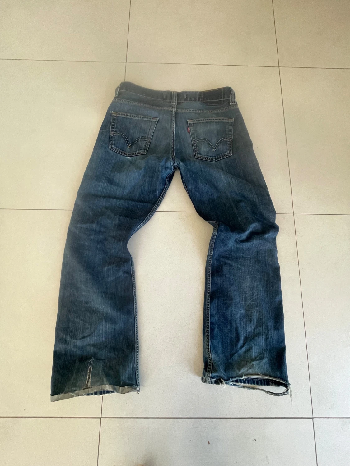 Levi's 502 blå jeans med slitningar - 1