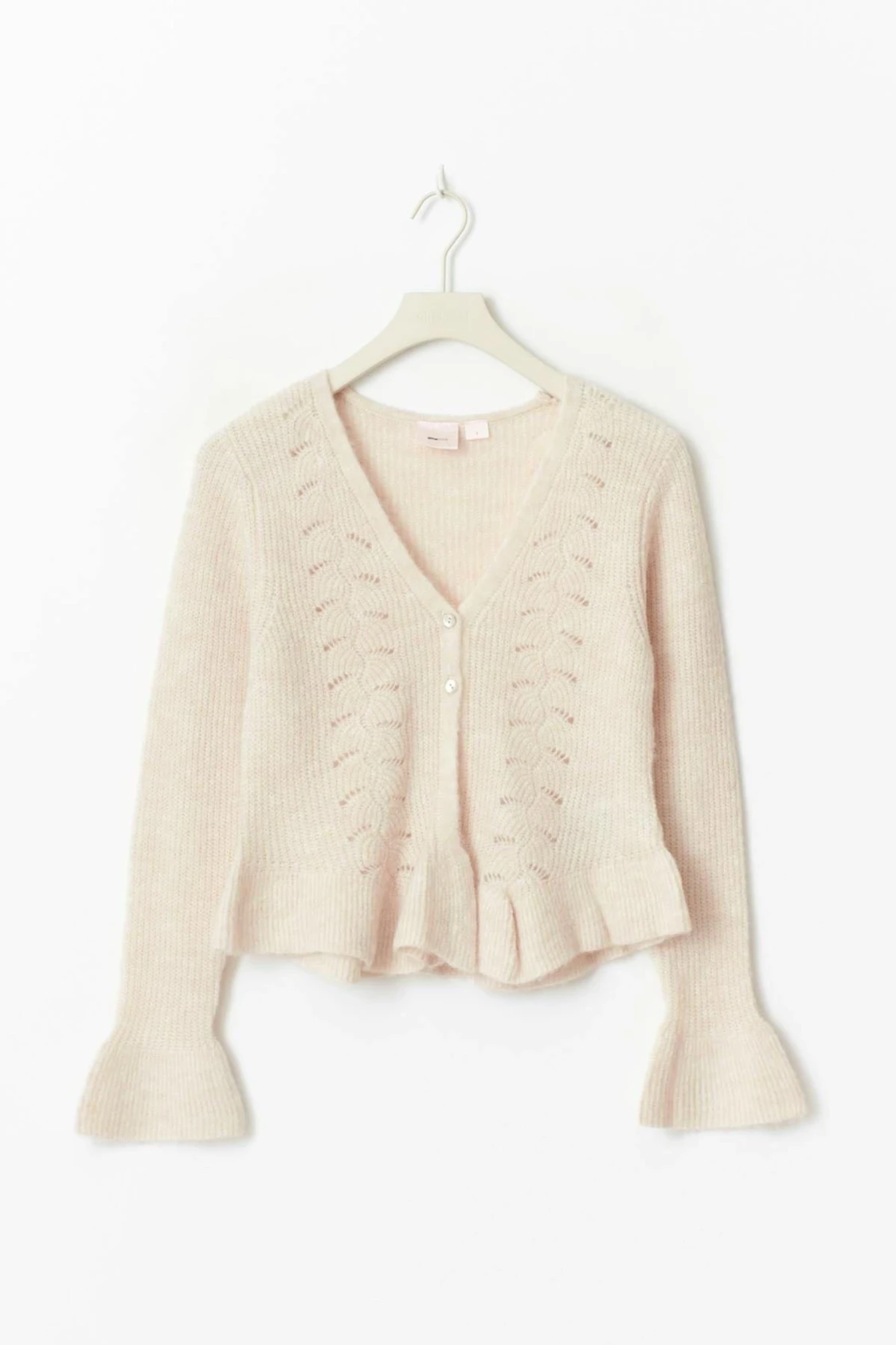 Beige stickad kofta från gina tricot