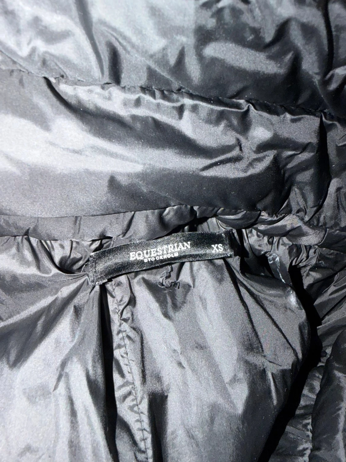 Marinblå lång dunjacka Equestrian XS - 2