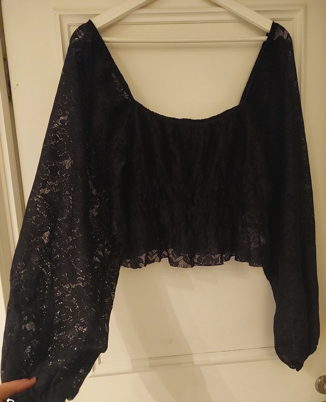 Svart spetsblus Gina Tricot XL - 2