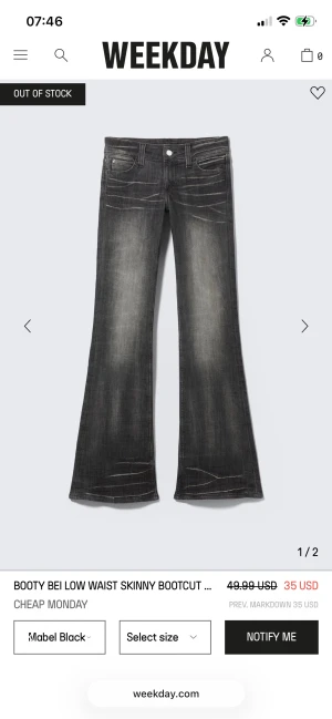 Weekday jeans Cheap Monday  - Helt nya men ingen prislapp köptes för ungefär två veckor sen de är för små därför säljer jag ny pris är 500kr pris kan diskuteras skriv för fler egna bilder 