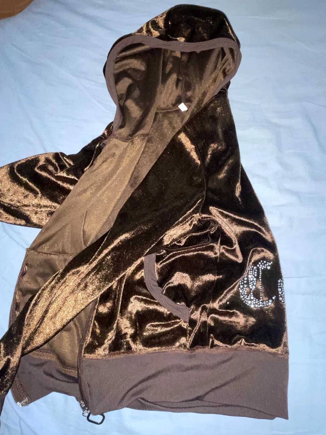 Brun velour hoodie från Juicy Couture - 1