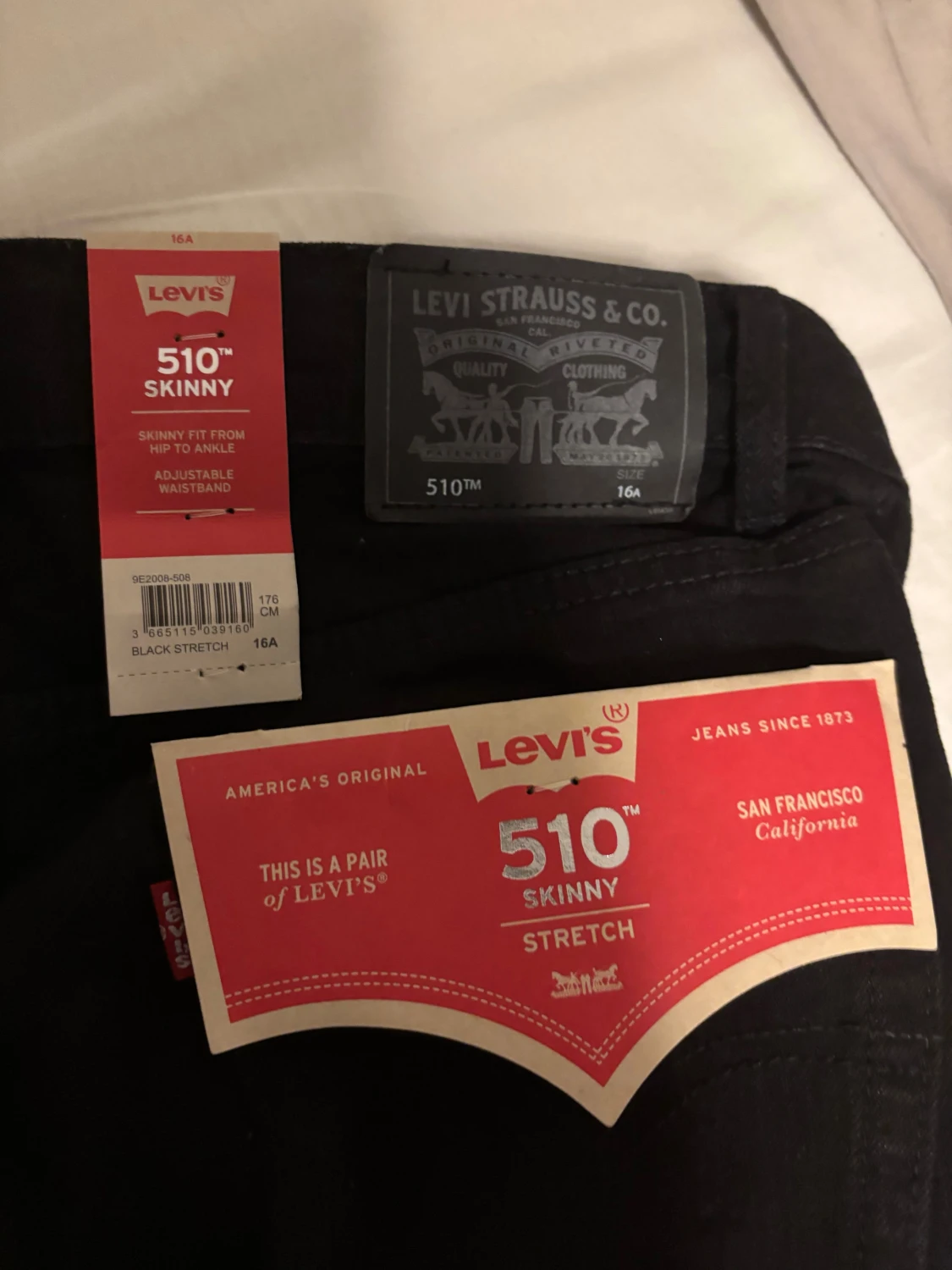 Levi's 510 Skinny svarta jeans 16A - 3