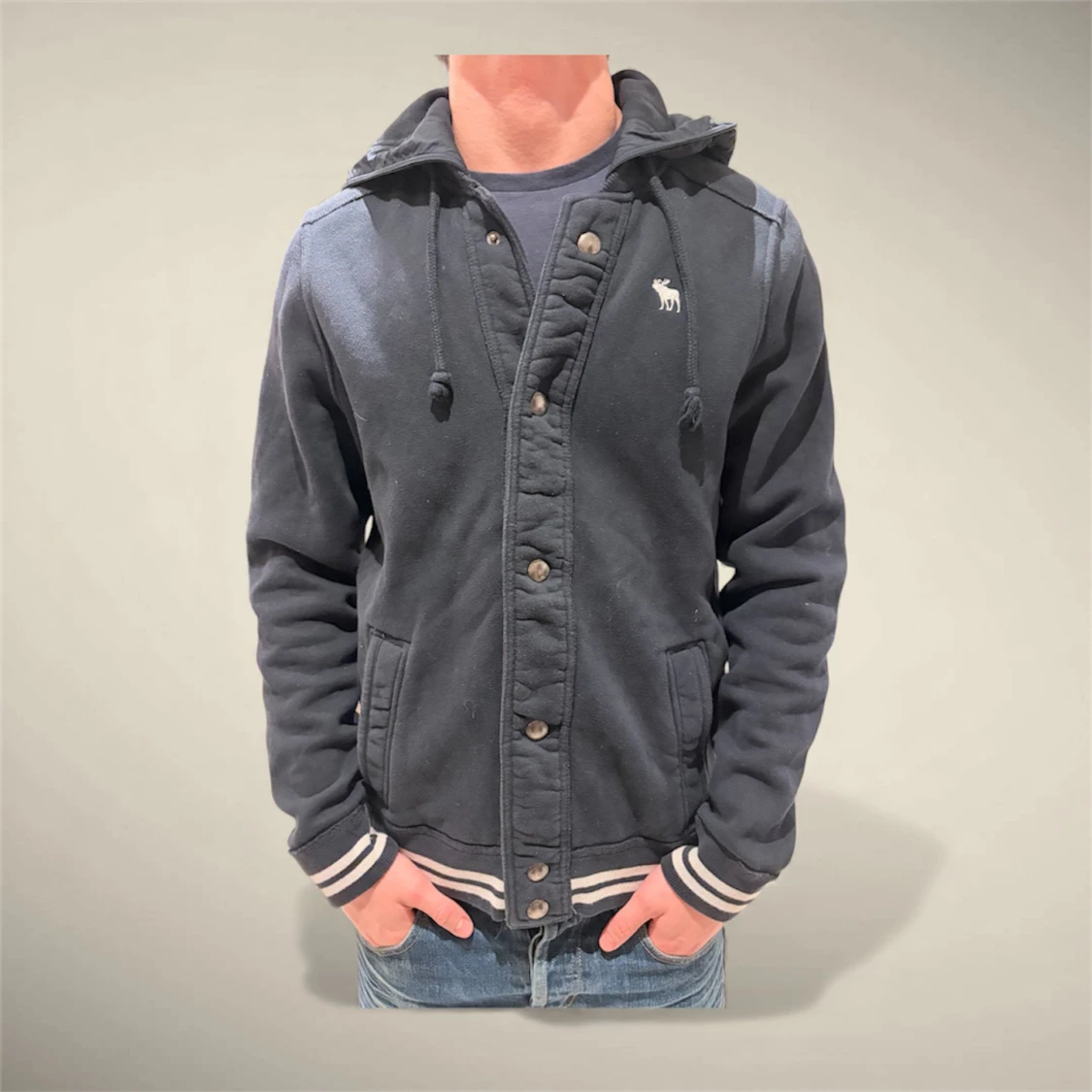 Marinblå hoodiejacka Abercrombie - 1