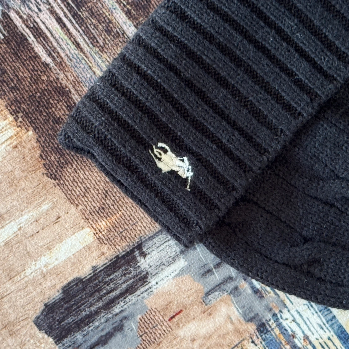 Svart kabelstickad mössa Polo Ralph Lauren - 1