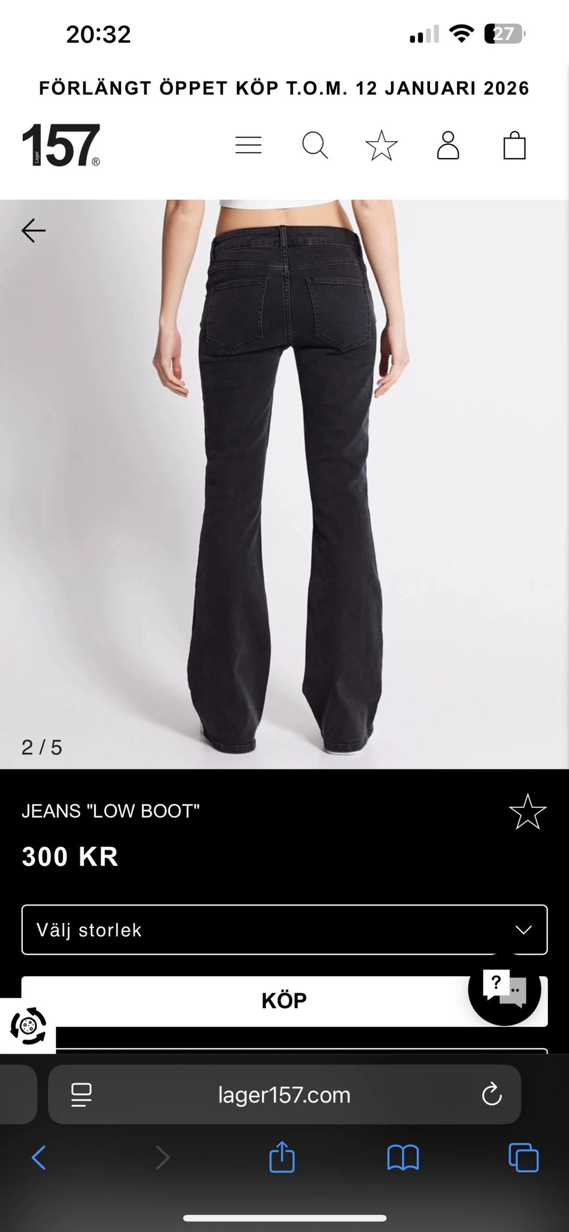 Svarta bootcut jeans från Lager 157 - 1