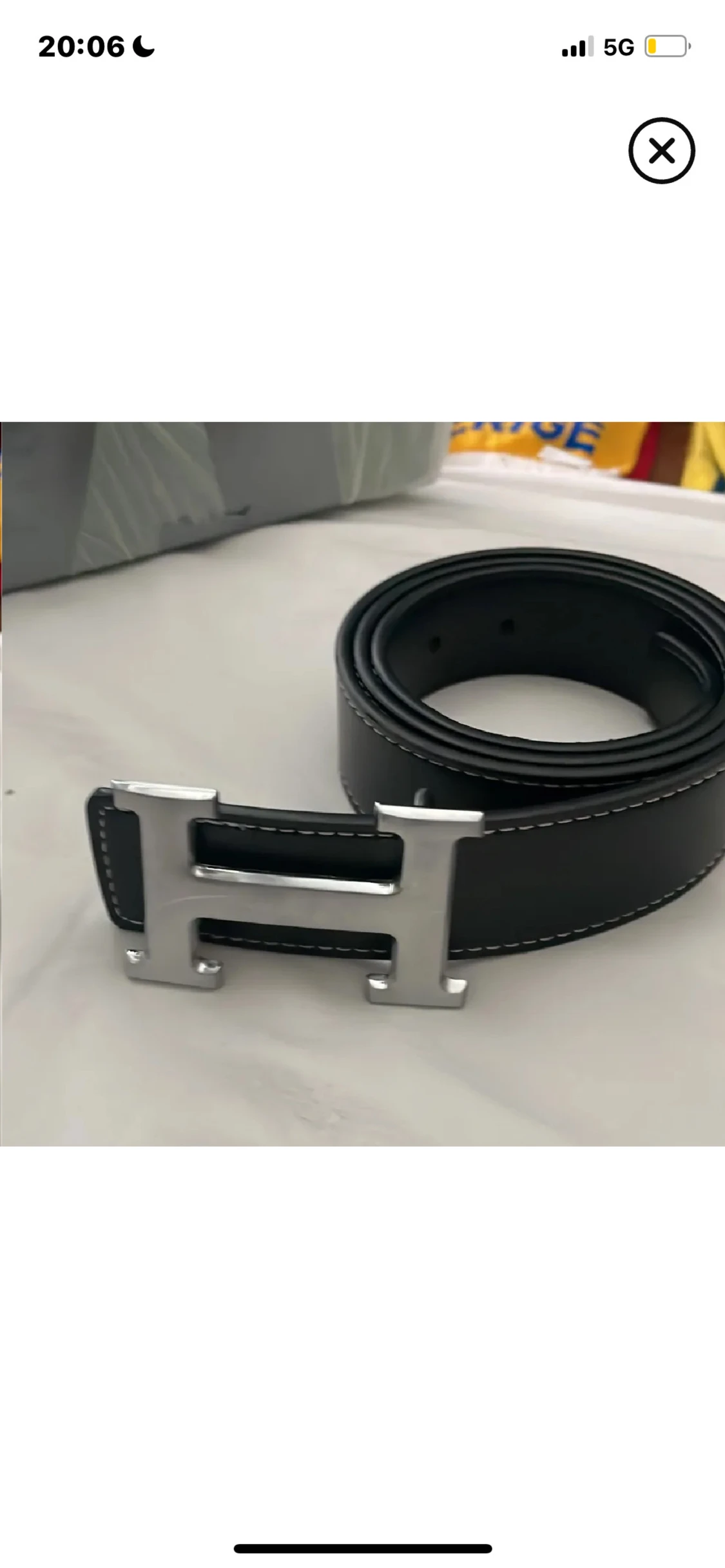 Svart skärp med H-spänne - 1