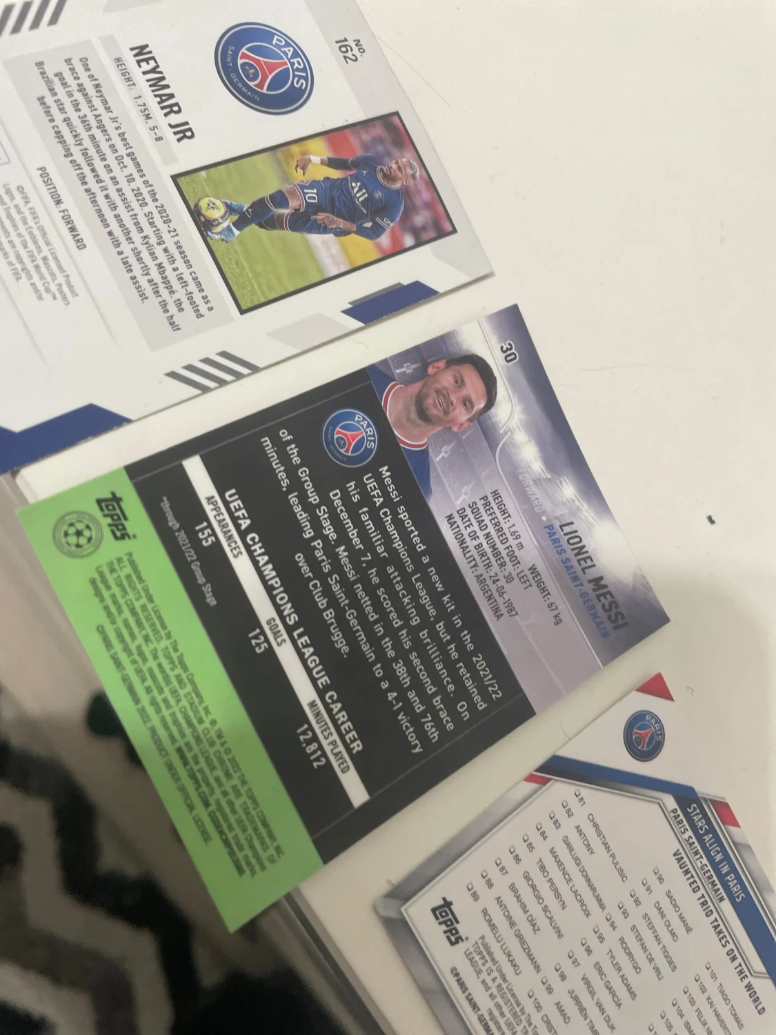 Paris Saint-Germain Fotbollskort: Neymar Jr & Lionel Messi - 3