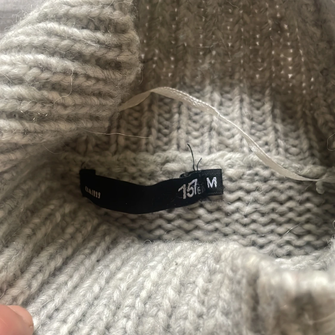 Grå stickad polotröja Alpackablend - 2