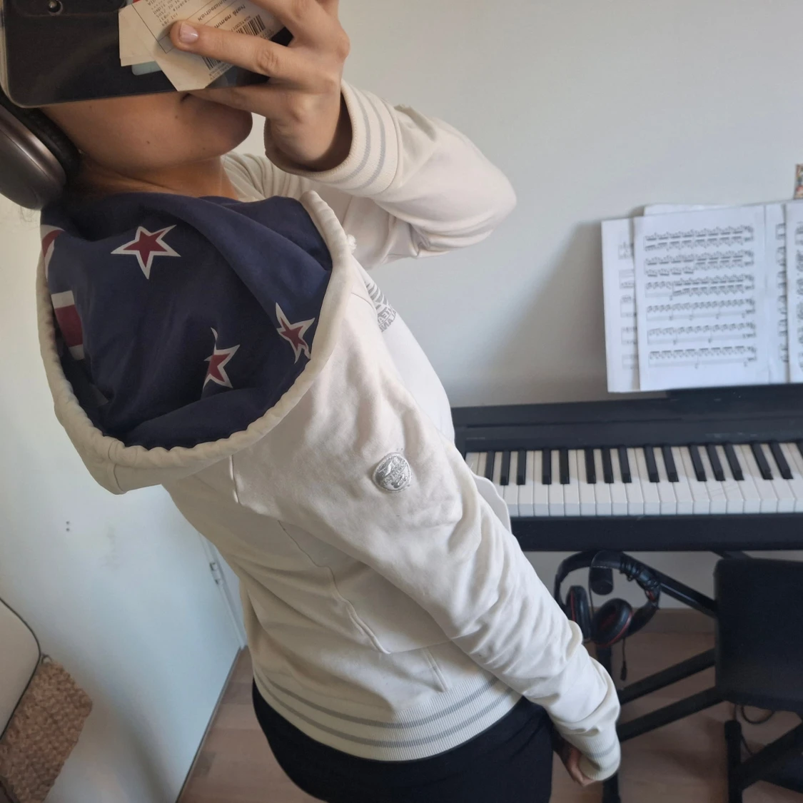 Vit hoodie Emirates Team NZ - 2