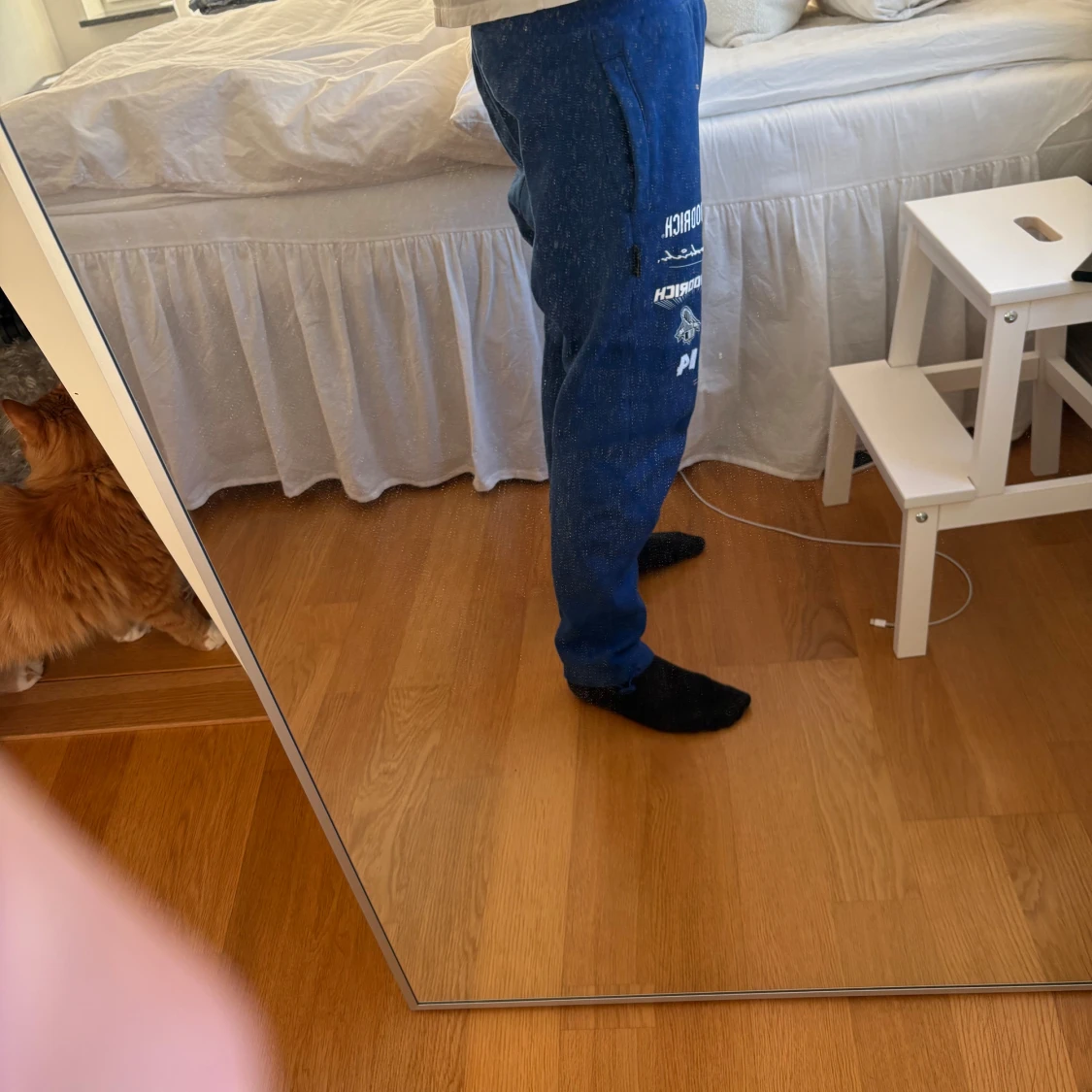 Blå Hoodrich mjukisbyxor med tryck - 1