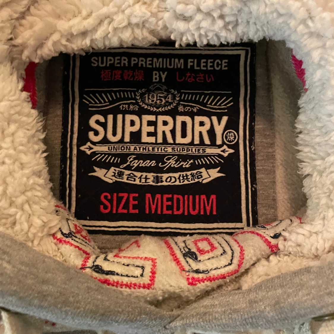 Grå Superdry hoodie med teddyfoder - 3