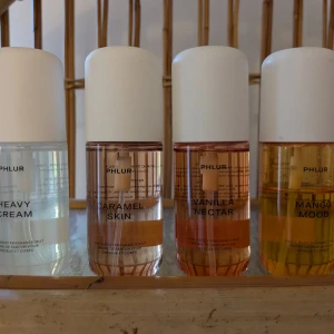 Phlursplit 🌸 - Splittar mina Phlur hair och bodymist I glasdekanter med spray✨️3 ml-25 kr, 5 ml-40 kr✨️Skriv vilka du önskar så lägger jag ut som ett nytt paket just nu finns det möjlighet att få fri frakt✨️Dessa dofter finns🔅Heavy cream🔅Caramel skin🔅Vanilla nectar🔅Mango mood🔅Obs säljer ej hela flaskan ❣️