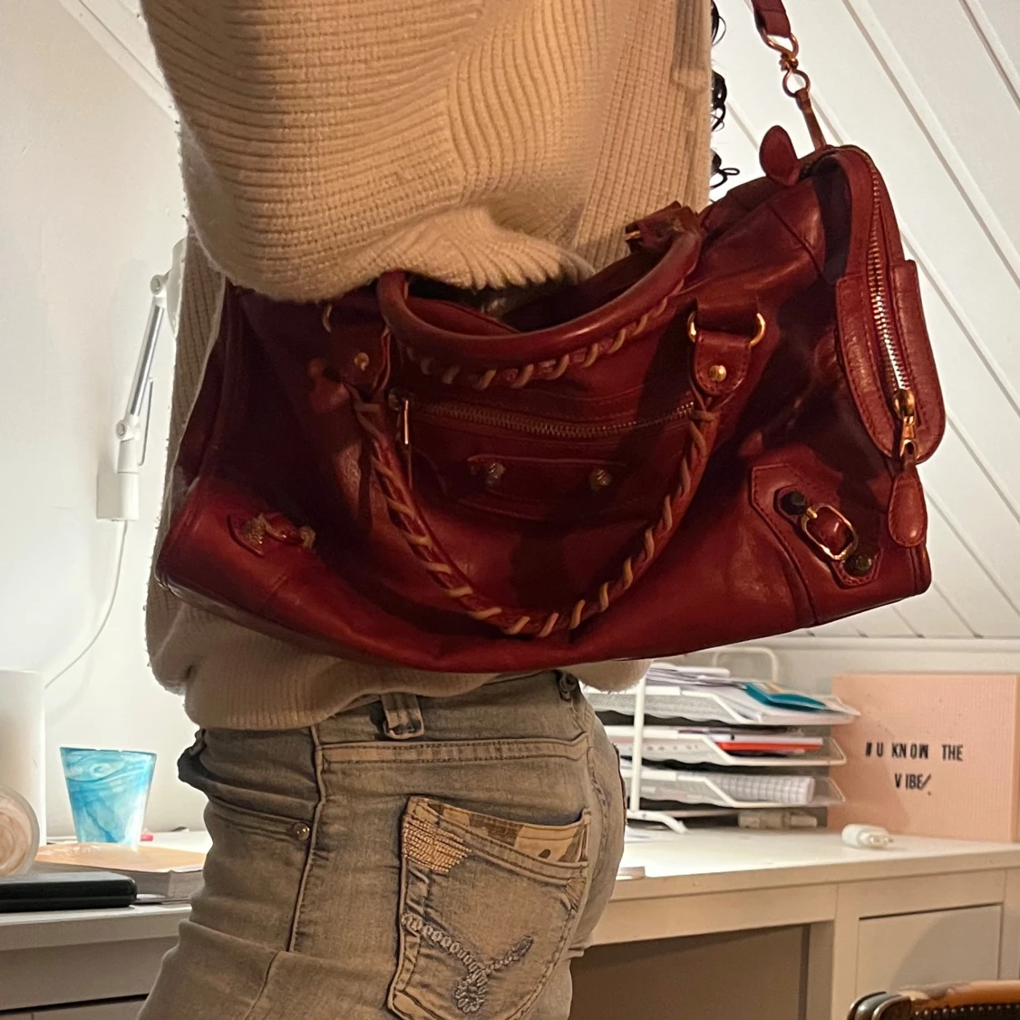 Röd Balenciaga City handväska i skinn - 1