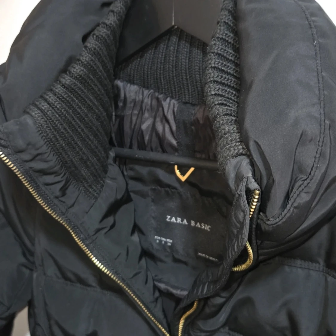 Zara Basic Dunjacka / Vinterjacka Stl S, Bälte & Hög Krage - 2