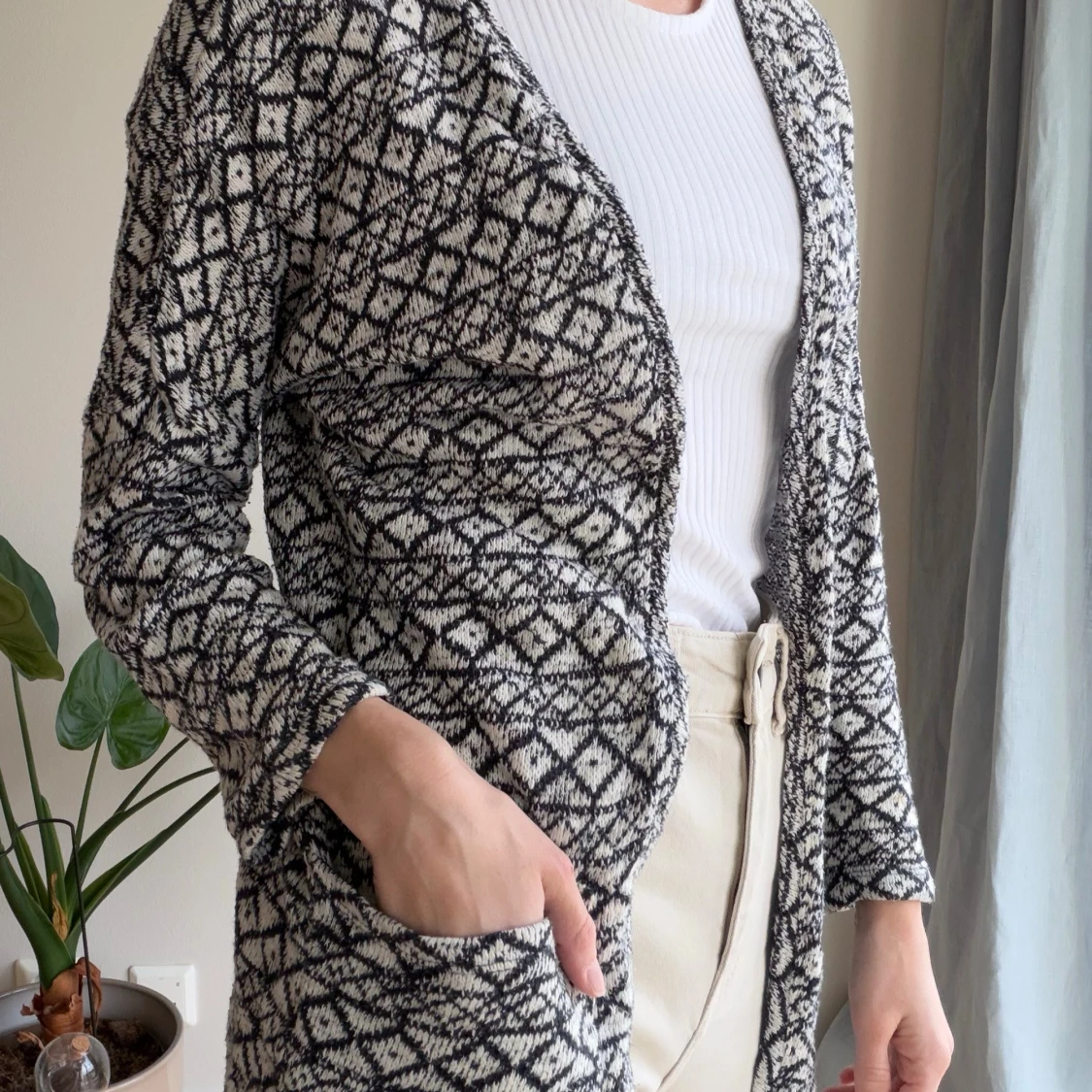 Mönstrad kofta från Pieces - 3
