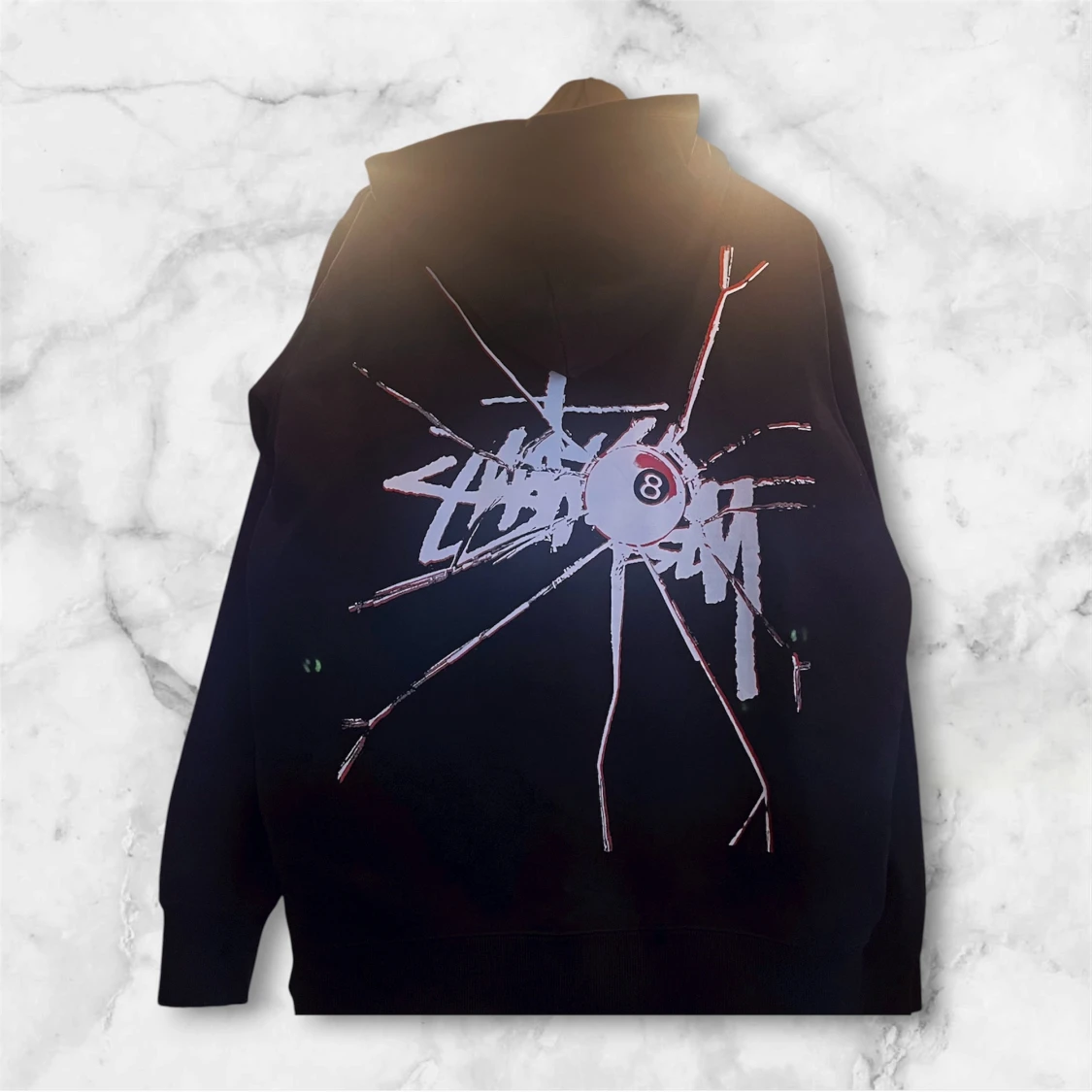 Svart Stüssy hoodie med tryck - 4