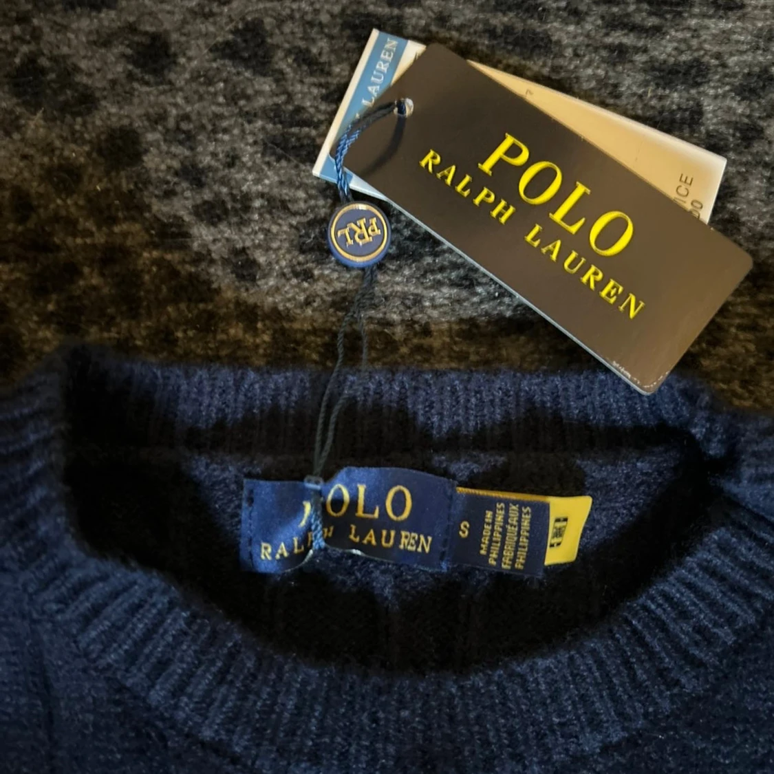 Mörkblå kabelstickad tröja Polo Ralph Lauren - 1