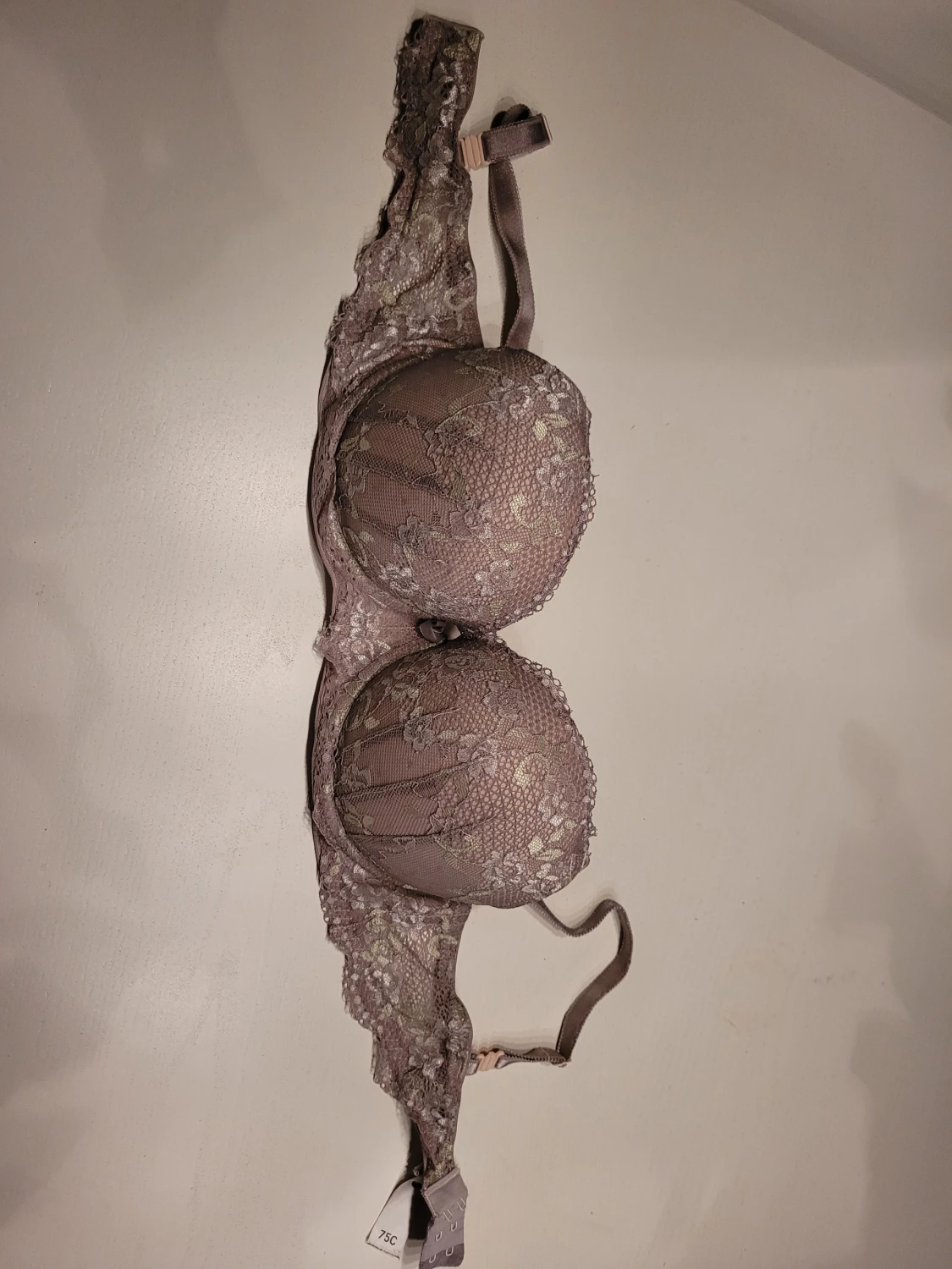 Lila blommig spets-bh 75C - 1