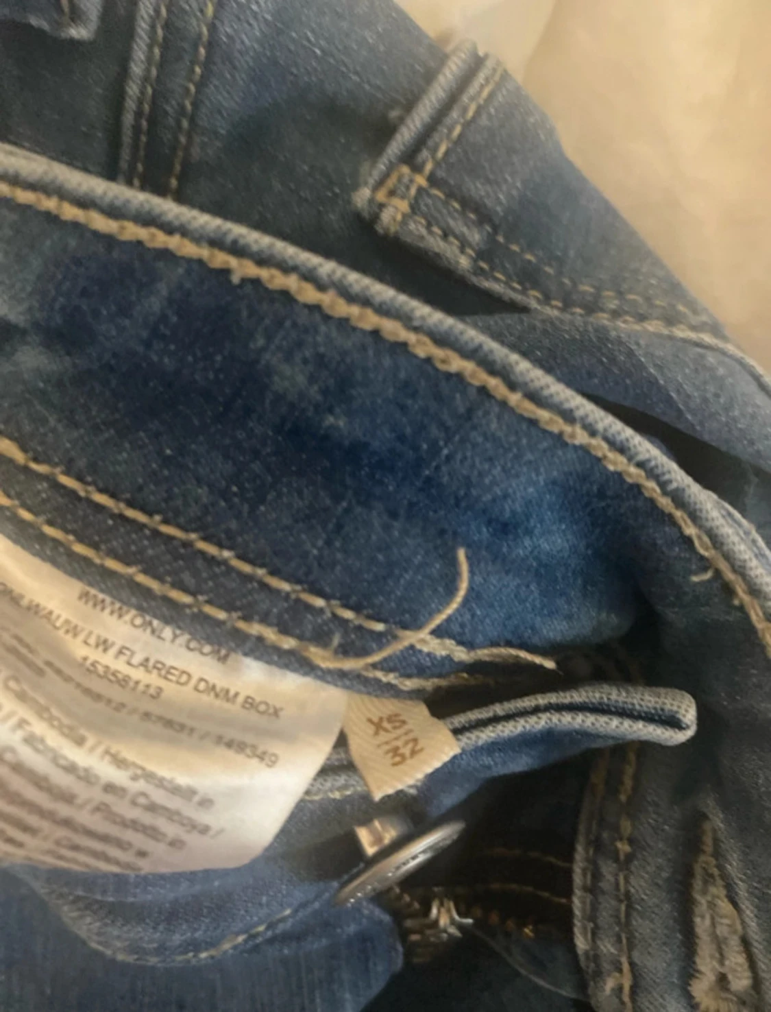 Blå bootcut jeans låg midja - 5