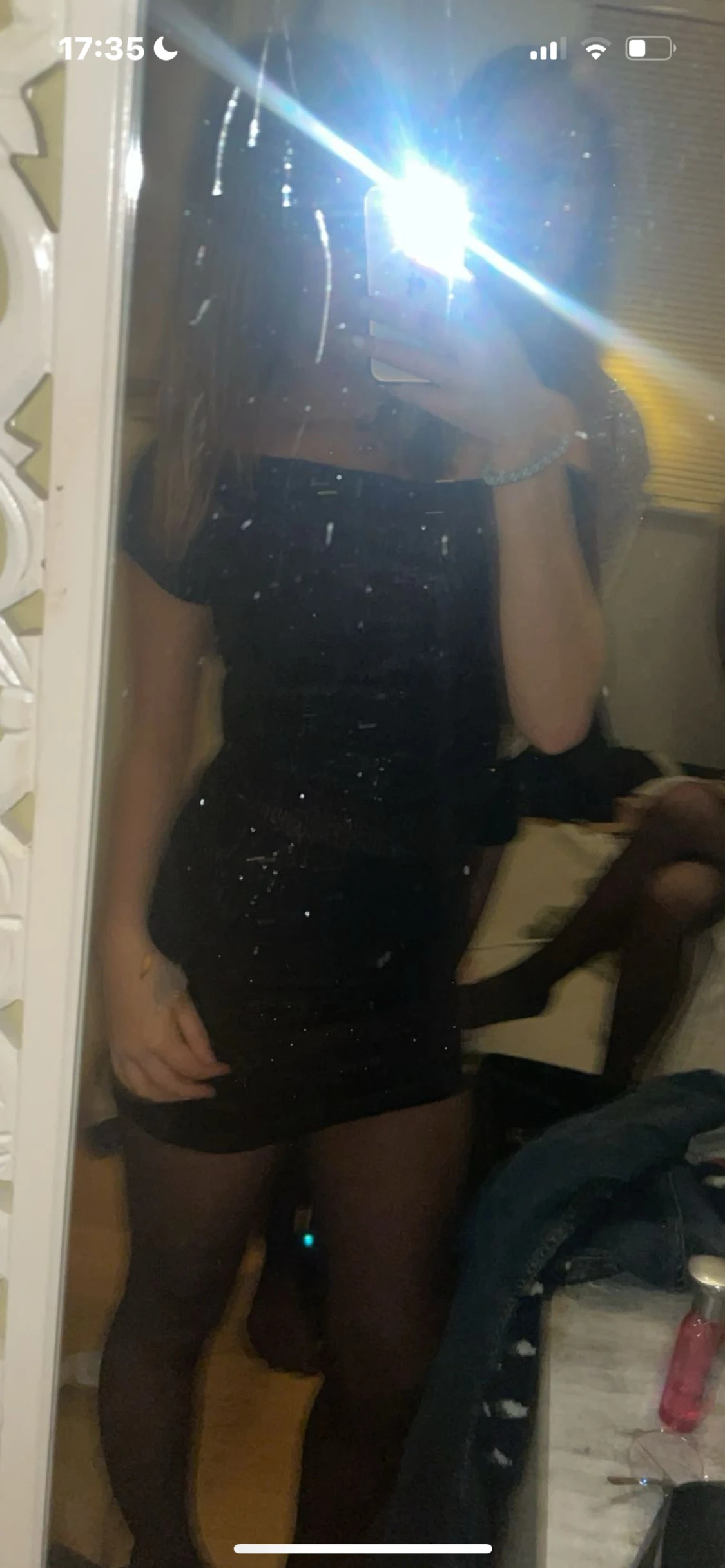 Svart glittrig offshoulder topp Gina Tricot - 2