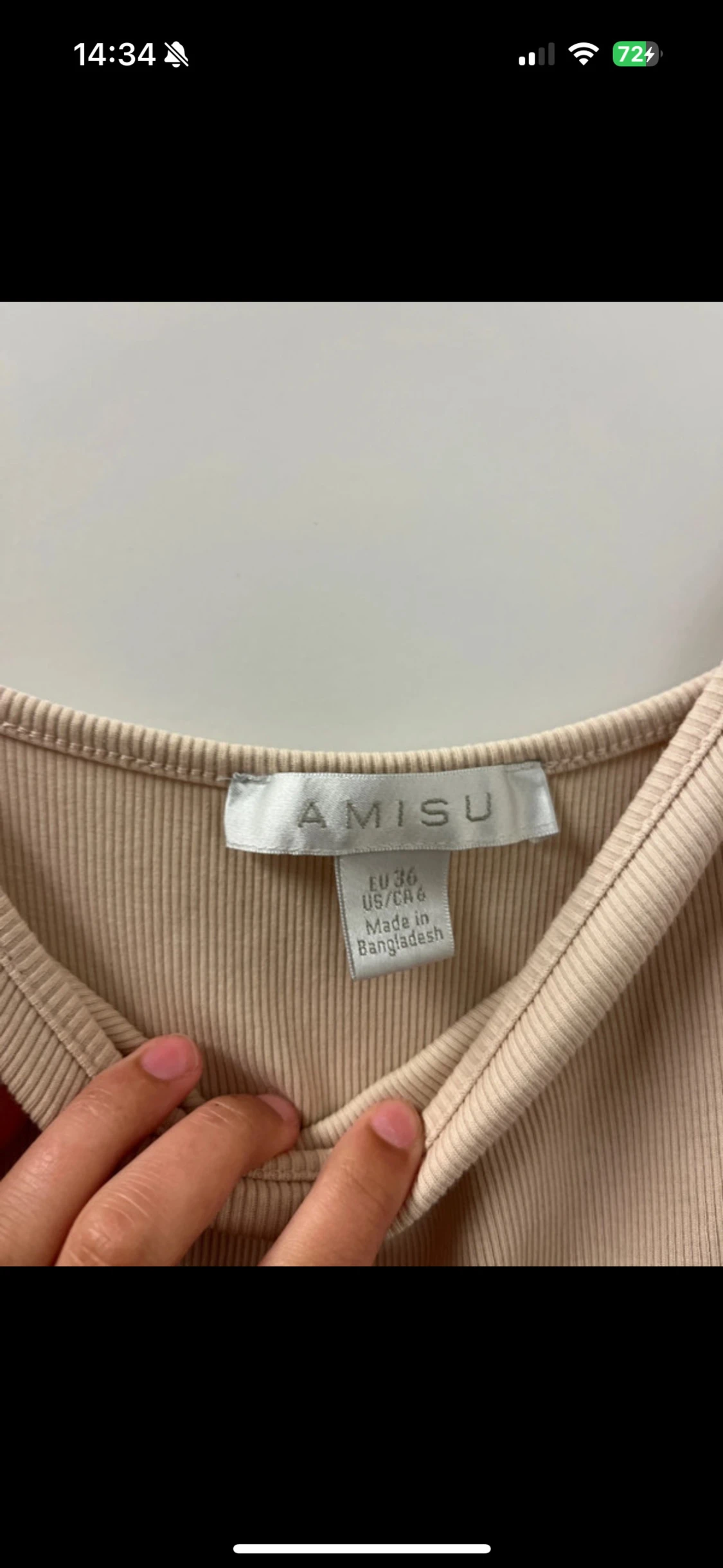 Beige ribbad långklänning Amisu - 1